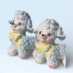 The most adorable Vintage pair of lamb planters ever! '61 8" & 6" Tall
